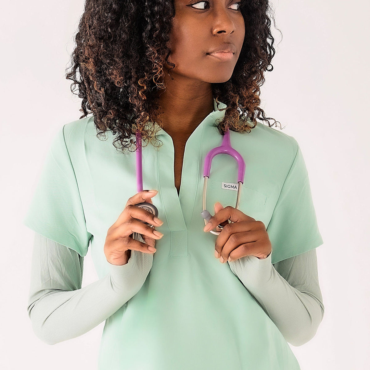 Colossal 2in1 Scrub Top GRAYED JADE | sigmascrubs.com